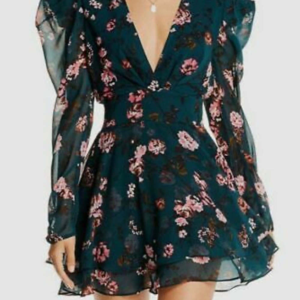 LINI Isabelle Puff Sleeve Floral Dress